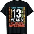 thumbnail image 1 of 13 Years Old 13th Birthday Gift Vintage 156 Month Boys Girls T-Shirt Black X-Large, 1 of 4