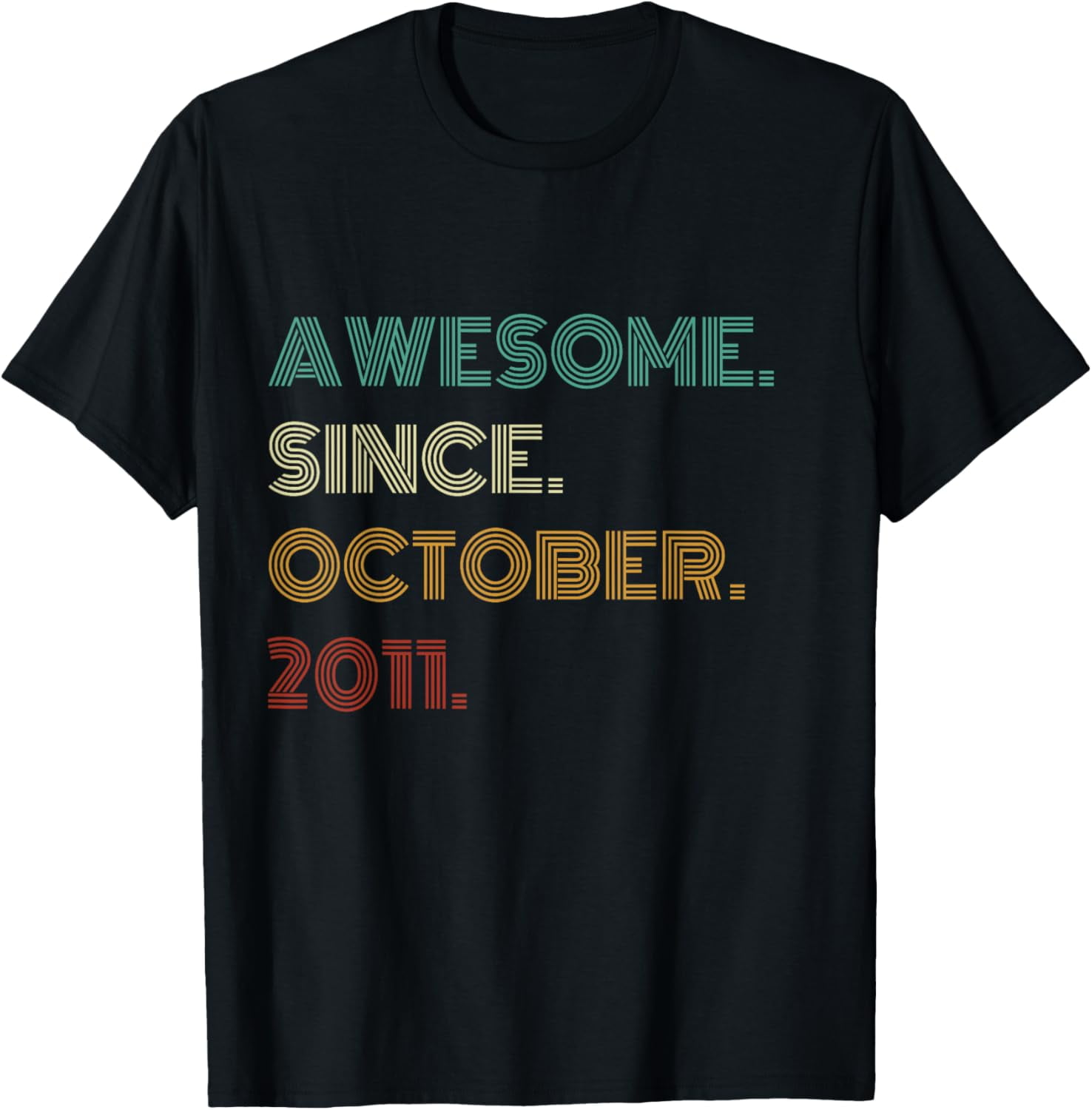 13 Years Old Awesome Since October 2011 13th Birthday TShirtMen and