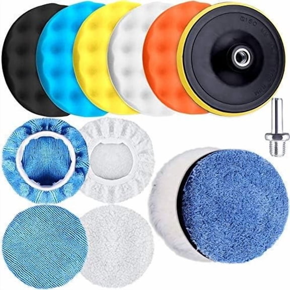 13 count Buffing Pads 3 Inch Polishing Pad Kit Polish Pads Wax Buffer Polisher Attachment for Drill