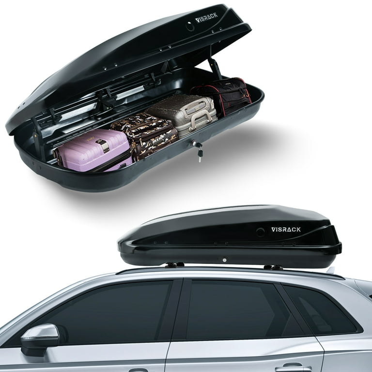 13 ft Rooftop Cargo Box Luggage Carrier w 2 Keys 2 Side Open Easy Install Black Walmart