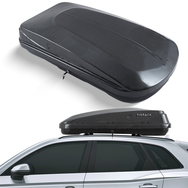 13 ft³ Rooftop Cargo Box Luggage Carrier w/2 Keys,2Side Open Easy Install,Carbon Fiber
