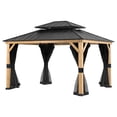 thumbnail image 1 of 13' x 11' Wood Hardtop Gazebo with Double Steel Roof, 1 of 6