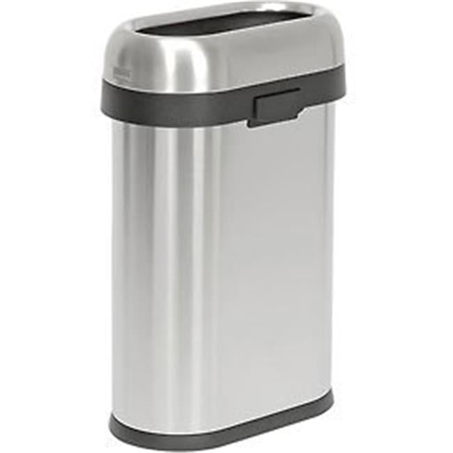 Slim Stainless Steel 13 Gallon Open Top Trash Can