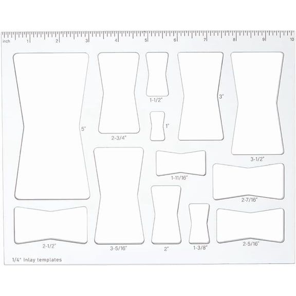 13 in 1 Bowtie Router Templates for Woodworking 1/4" Thick Acrylic Router Guide Butterfly Inlay Cutting Jig Templates 10"x7.9" DIY Woodworking Tool