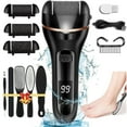 thumbnail image 1 of 13 in 1 Electric Foot Scrubber to Remove Dead Skin with 3 Roller Heads 2 Speed & Battery Display for Pedicure Kit,Black, 1 of 11