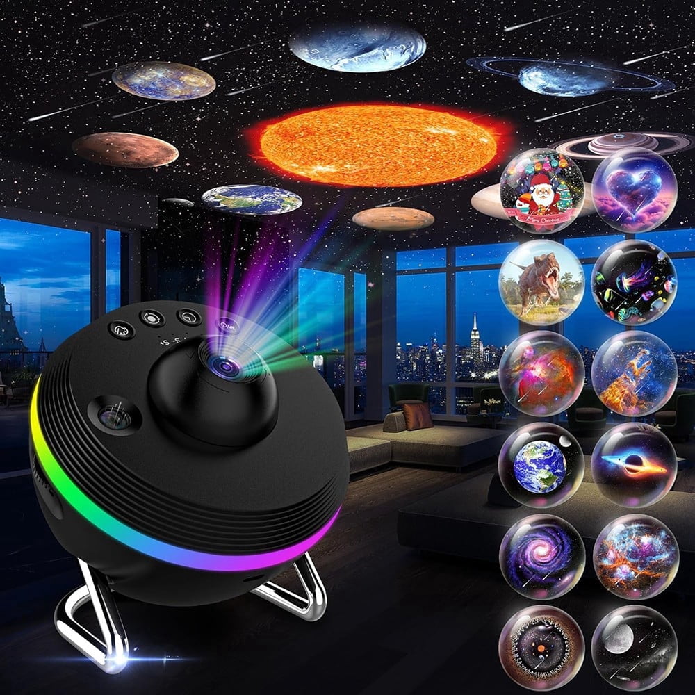 Mini Galaxy Project 13 in 1 HD Star Galaxy Projector with Timer Meteor RGB Lighting for ...