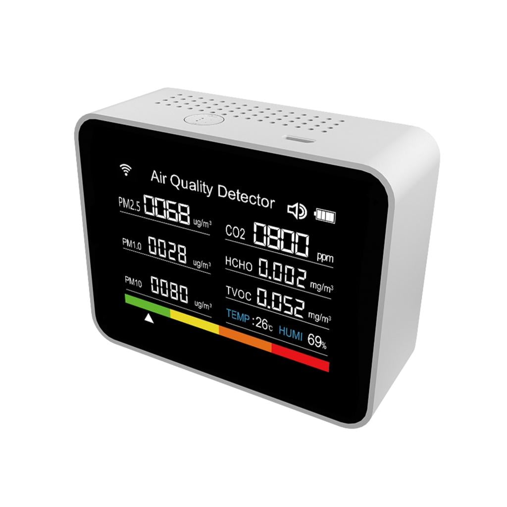 13 in 1 Indoor Thermometer with Hygrometer Monitors Temperature and Humidity with AQIs PM2.5 Detectors for Household