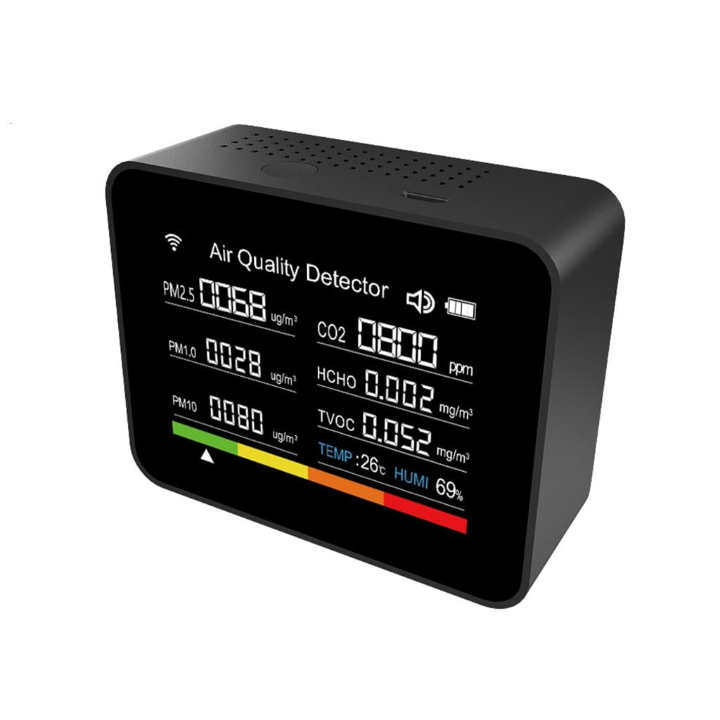 13 in 1 Indoor Thermometer with Hygrometer Monitors Temperature and Humidity with AQIs PM2.5 Detectors for Household