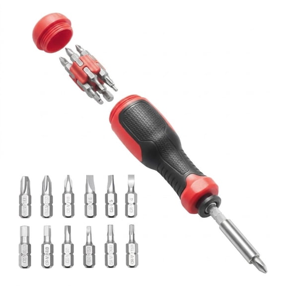 13-in-1 Magnetic Screwdriver Set, Multi-Bit Precision Mini Nut Driver Kit with Phillips, Flat, Torx, and Square Bits for Home & Car Repair