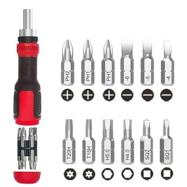 13-in-1 Multi-bit Screwdriver Set Tool All in One, [Super Durable] Screw Driver Set Kit, Flat Head, Philips, Torx, Hex, Square, Repair Kit, Man Gift Nut Driver