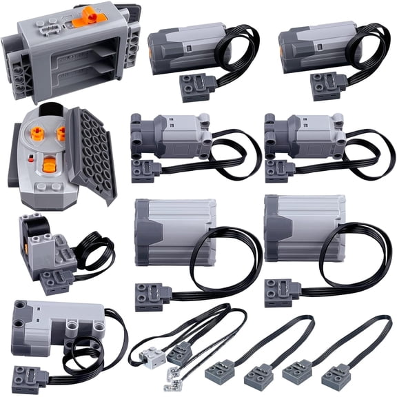 13-in-1 Power Function Motors Set Compatible with Technology Bricks, The Kit Parts Includes 2.4G Remote Control Receiver, Christmas and Birthday Gifts for MOC Player