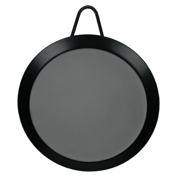 13 in. Carbon Steel Non-Stick Round Comal Griddle, Black