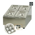 thumbnail image 1 of 13 in. Commercial Jam Box Rack, Two Raws Stainless Steel Storage Rack, 4 Container Seasoning box Condiment Station, 1 of 10