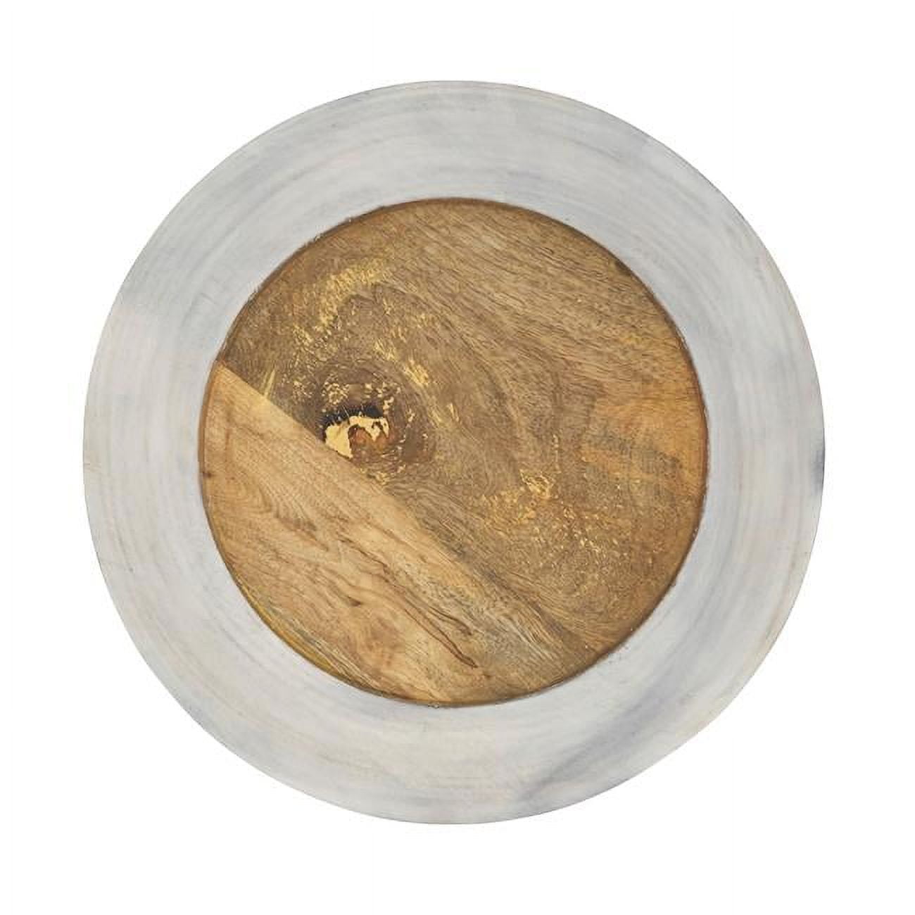 Rustic Beige and Natural Wood Charger Plates, Set of 4