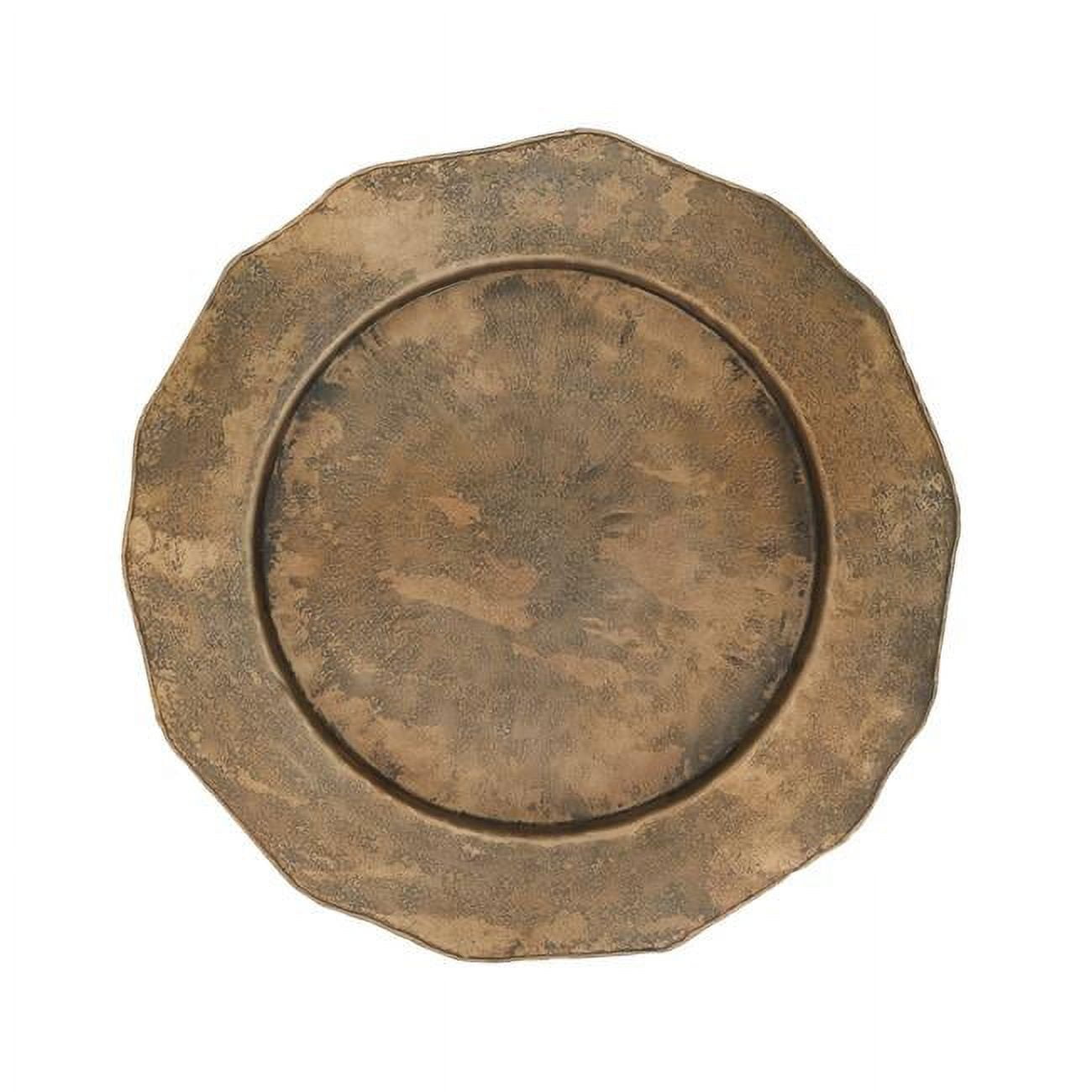 Gold Hammered Metal Scallop Edge Charger Plates, Set of 4