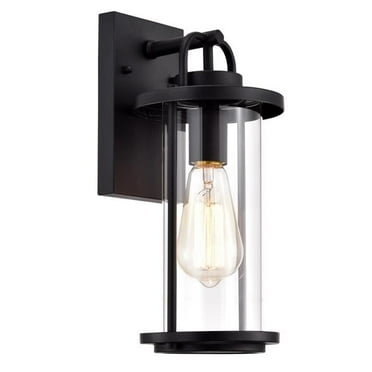 13 in. Landry Transitional 1 Light Outdoor Wall Sconce, Textured Black