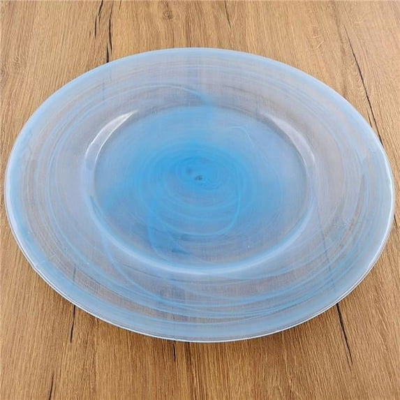 13 in. Nuage Charger Plates, Aqua - Set of 8