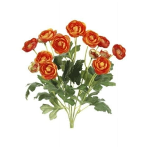 13 in. Orange Mini Ranunculus Bush X5- Case of 12