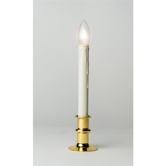 13 in. Plastic & Metal Christmas LED Taper Window Candle, Ivory