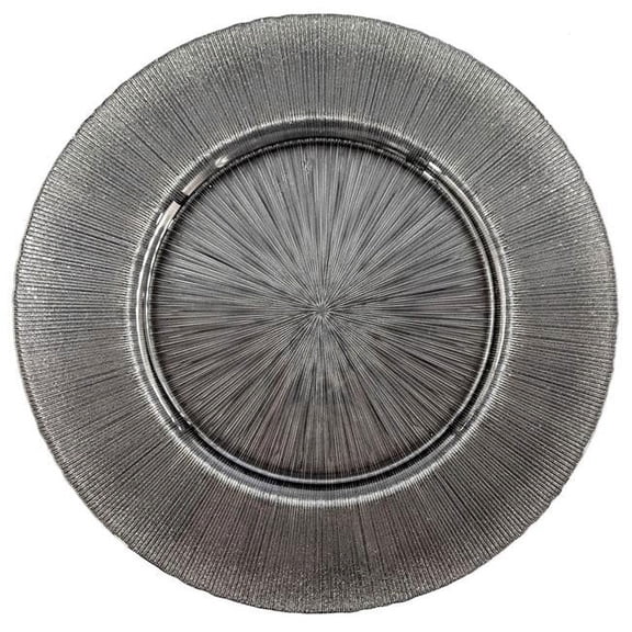 13 in. Ritz Glitter Slate Charger Plates - Set of 8