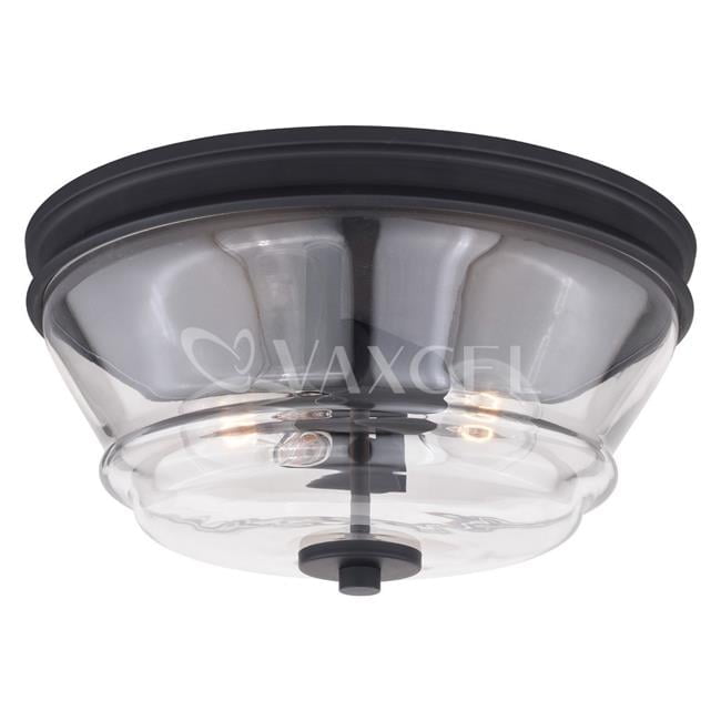 Toledo 13" Matte Black Industrial Farmhouse Flush Mount Light
