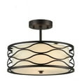 thumbnail image 1 of 13 in. Wide Gwen Transitional 2 Light Rubbed Bronze Semi Flush Ceiling Fixture, 1 of 1