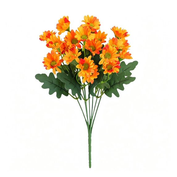 13 inch Artificial Daisy Flower Stem Faux Gerbera Bouquet for Home Vase Arrangement Wedding Party Indoor Decor Display Orange