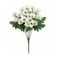 thumbnail image 1 of 13 inch Artificial Daisy Flower Stem Faux Gerbera Bouquet for Home Vase Arrangement Wedding Party Indoor Decor Display White, 1 of 7