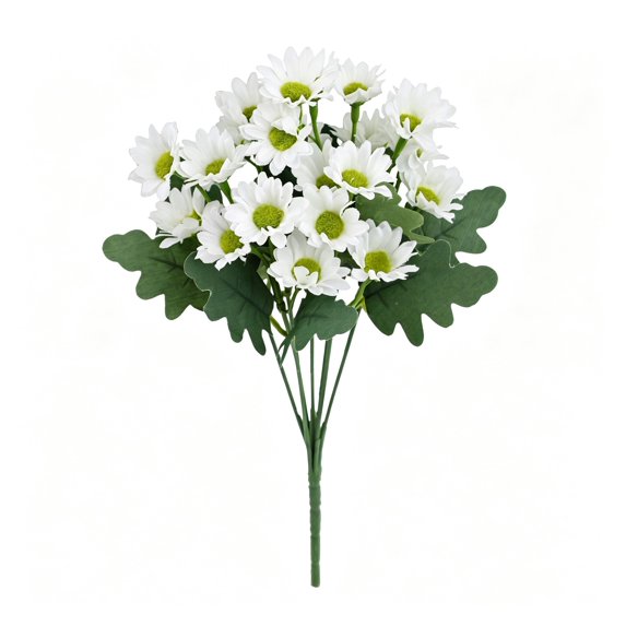 13 inch Artificial Daisy Flower Stem Faux Gerbera Bouquet for Home Vase Arrangement Wedding Party Indoor Decor Display White