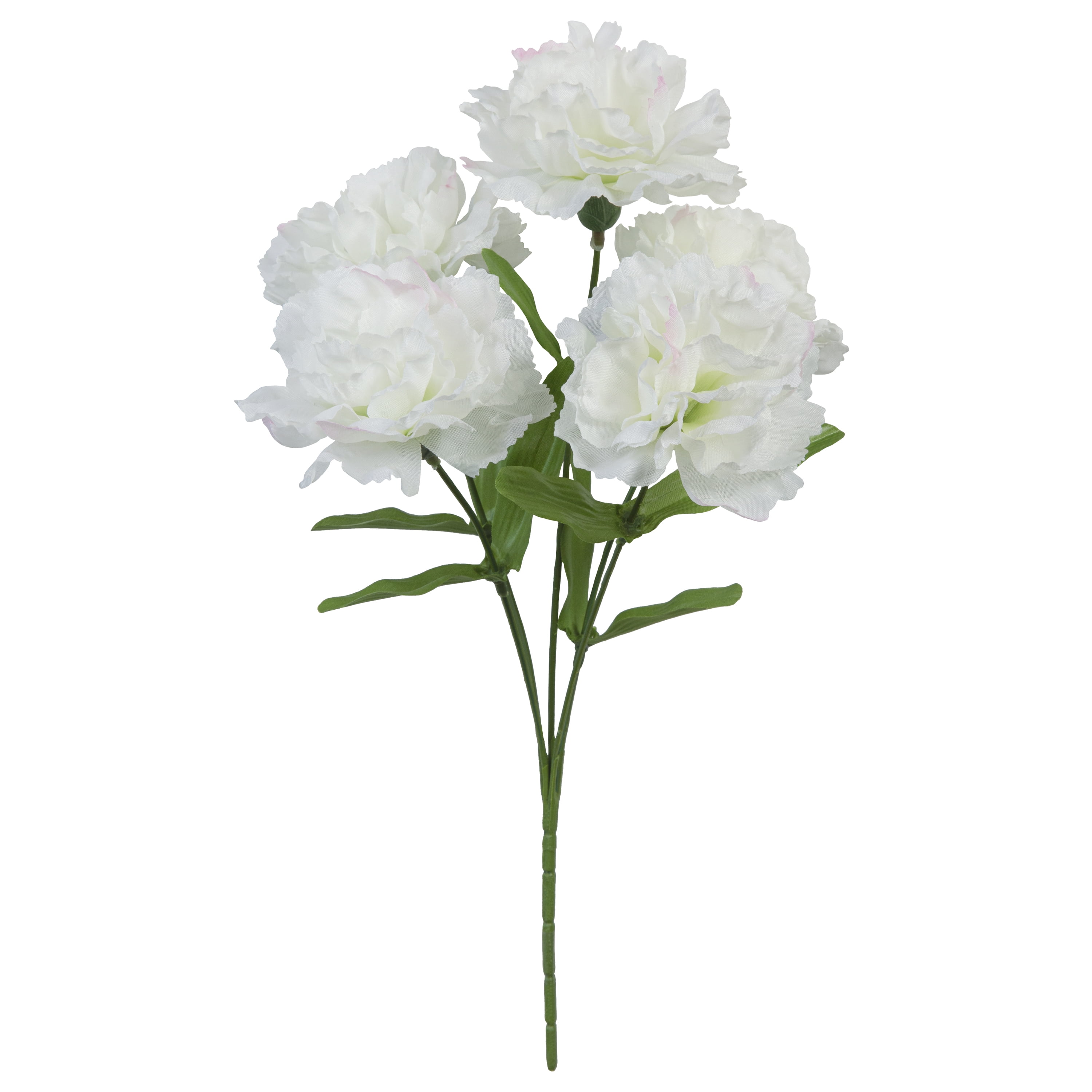 13-inch Artificial Silk White 5 Heads Carnation Flowers Pick, for ...
