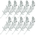 thumbnail image 1 of 13 inch Christmas Silver Leaf Floral Picks - Artificial Stem Spray for Crafts Party Home Decoration Wreath (Set of 10) - Silver Leaf, 1 of 3