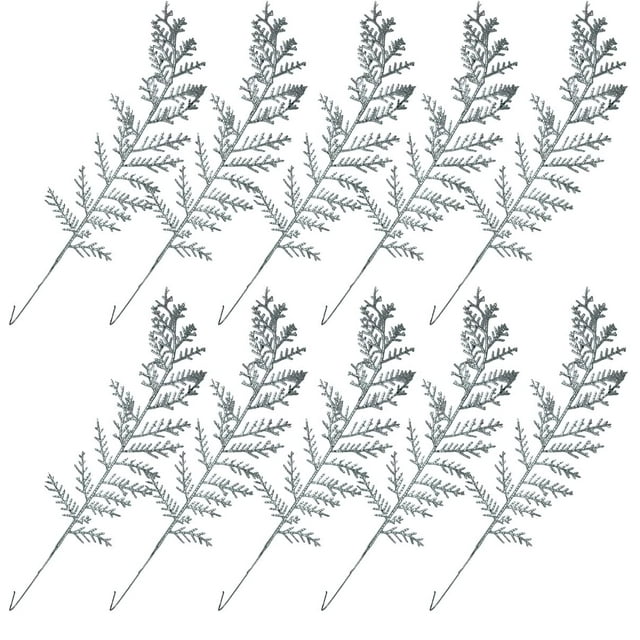 13 inch Christmas Silver Leaf Floral Picks Artificial Stem Spray for