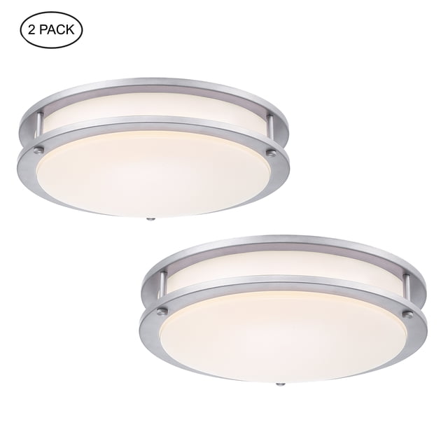 13 inch LED Ceiling Light Fixtures Flush Mount Brush Nickel Kitchen ...