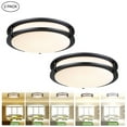 thumbnail image 1 of 13 inch LED Ceiling Lights Matte Black Kitchen Light Fixtures for Bathroom, Dining Room, Living Room, Selectable 2700K/3000K/3500K/4000K/5000K 23W (2 pack), 1 of 11