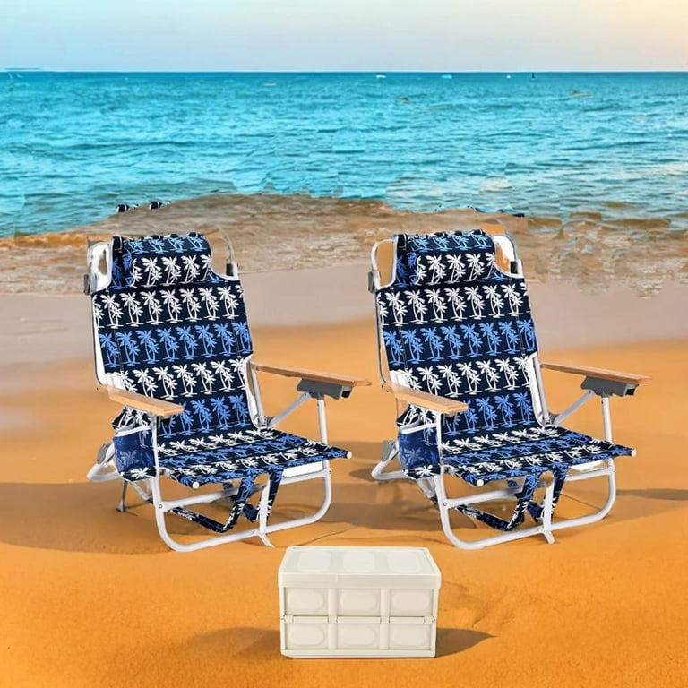 Foldable Chairs Backpack Beach Chair With Footrest Towel Bar Beach