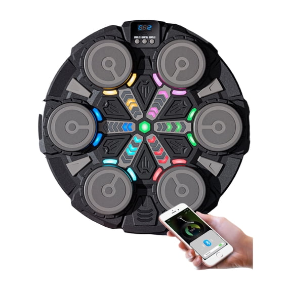 13 inch Smart Music Boxing Machine Upgraded Bluetooth Scoring 6 Targets Home Fitness Equipment Wall Mounted USB Rechargeable Reflex Agility Workout Trainer