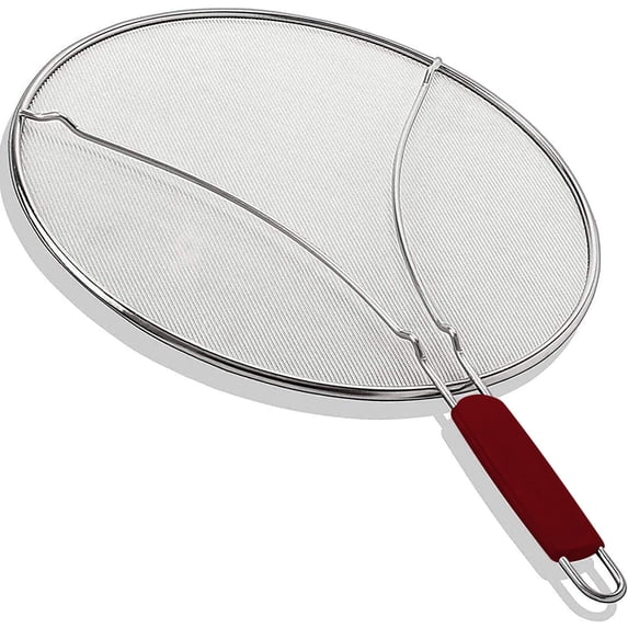 13 inch Splatter Screen for Cooking with Thermo Plastic Rubber Handle