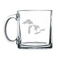 thumbnail image 1 of 13 oz. Clear Glass Coffee Tea Warm Beverage Mug Cup Great Lakes Michigan, 1 of 1