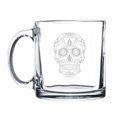 thumbnail image 1 of 13 oz. Clear Glass Coffee Tea Warm Beverage Mug Cup Sugar Candy Skull, 1 of 1