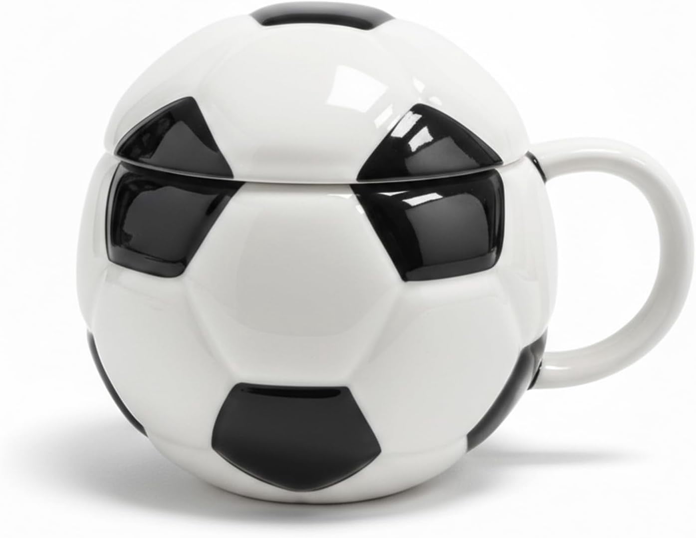 13 oz Football-Shaped Ceramic Mug – Creative Sports Coffee Cup with Lid ...