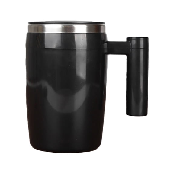13 oz Self Stirring Coffee Mug, Rechargeable Automatic Magnetic Coffee Mug, Stainless Steel Waterproof Mixing Cup for Milk & Cocoa, Practical Birthday Gift (Black)