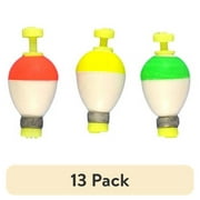 (13 pack) Comal Weighted Pear Snap-On Fishing Bobbers, Assorted Colors, 1-Inch, 3-Pack