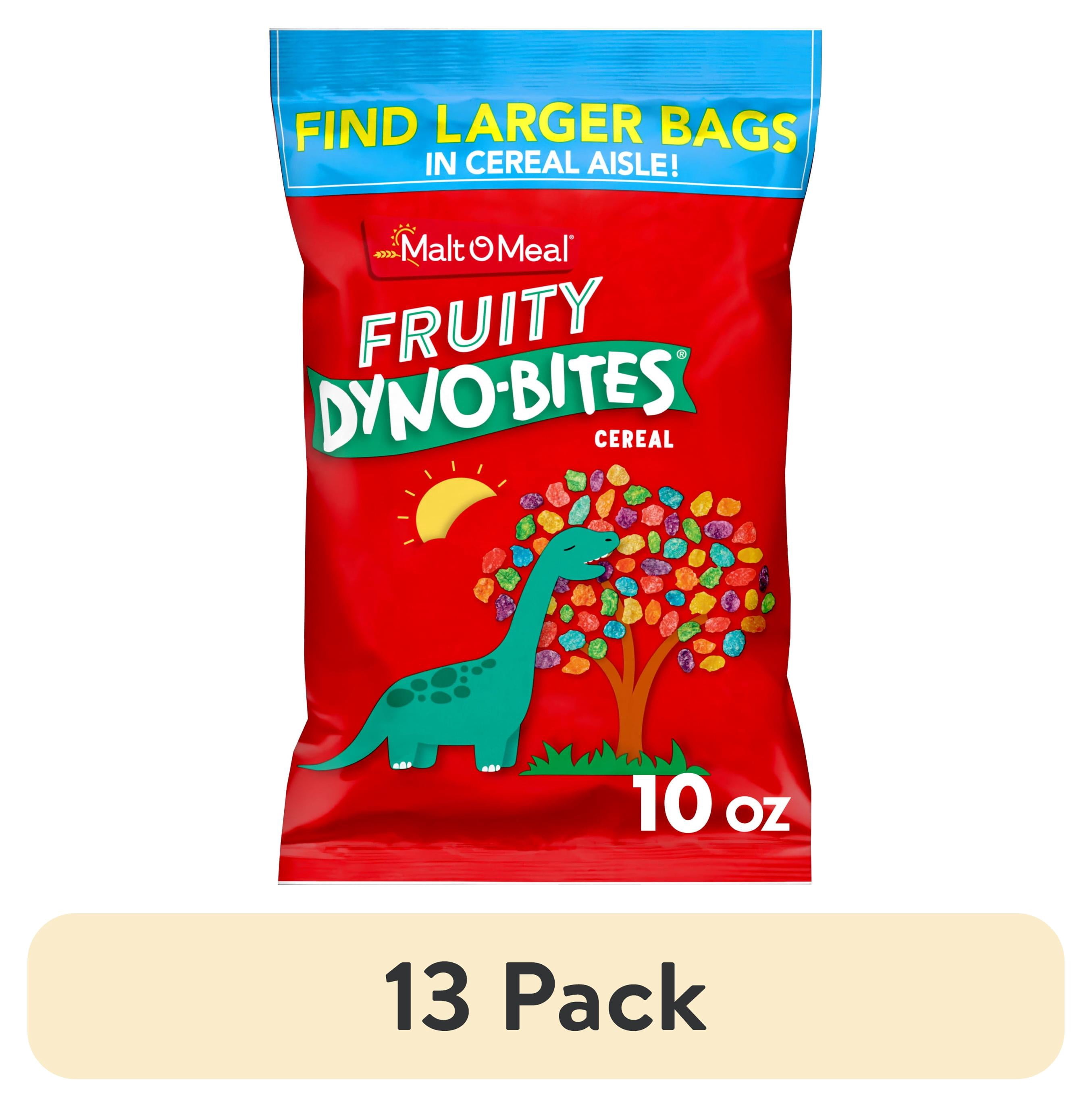 (13 pack) Malt-O-Meal Fruity Dyno-Bites Breakfast Cereal, Bagged Cereal, 10 oz