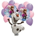 thumbnail image 1 of 13 pc Disney Frozen Party Balloons: Jumbo Olaf , Elsa Anna Round, 5 Pink 5 Purple Latex, 1 of 5