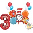 thumbnail image 1 of 13 pc Dr Seuss Cat in the Hat 3rd Birthday Party Balloon supplies, 1 of 8