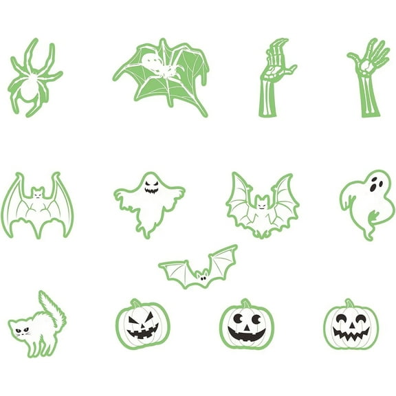 13 pcs Luminous Halloween Car Magnets Decorations Glow in The Dark Bats Pumpkin Skeleton Hand Cat Spide Wall Decor Stickers