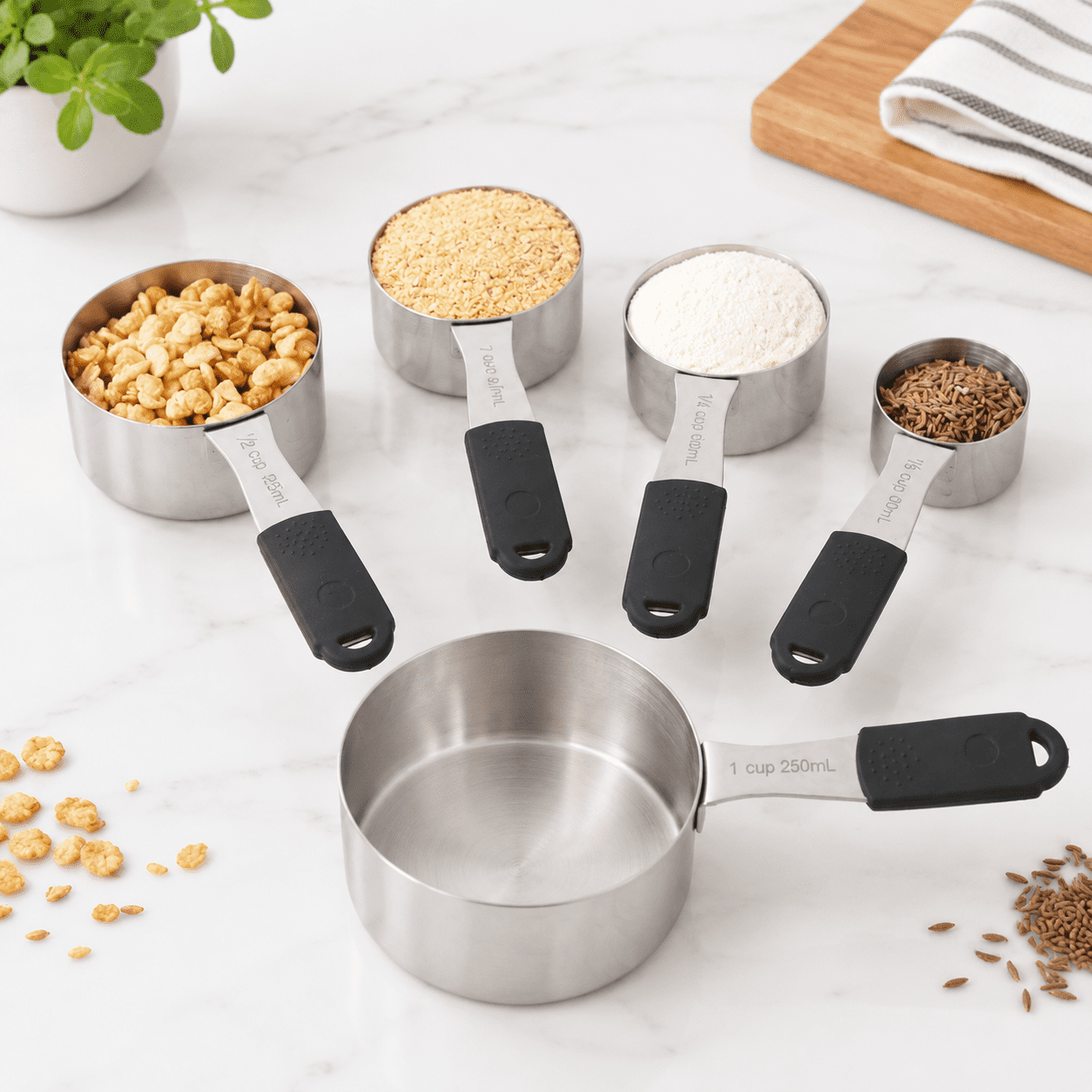 13-piece Black 430 Stainless Steel Magnetic Measuring Cups And Spoons ...