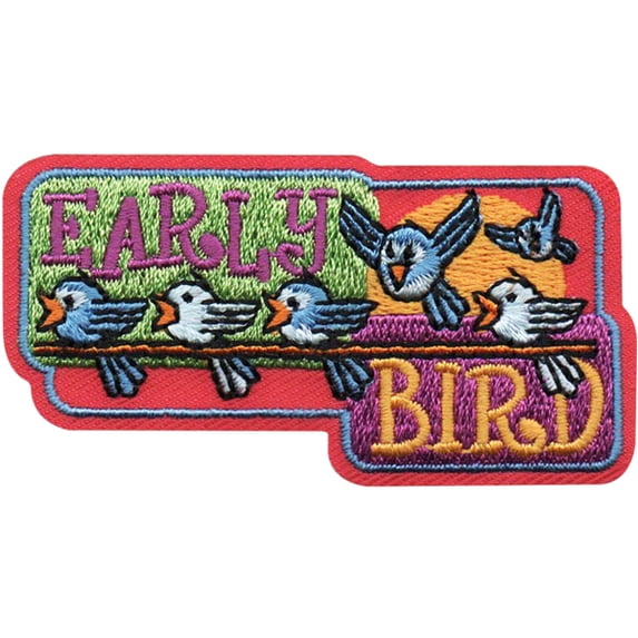 13 pieces 2" Custom Activity Scouts Applique Fun Patches - Early Bird Patch 10