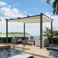 13 x 10 Ft Outdoor Patio Retractable Pergola With Canopy Sun shelter