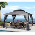 thumbnail image 1 of 13' x 10' Outdoor Canopy Gazebo With Ventilated Double Roof And Mosquito net,Gray, 1 of 6
